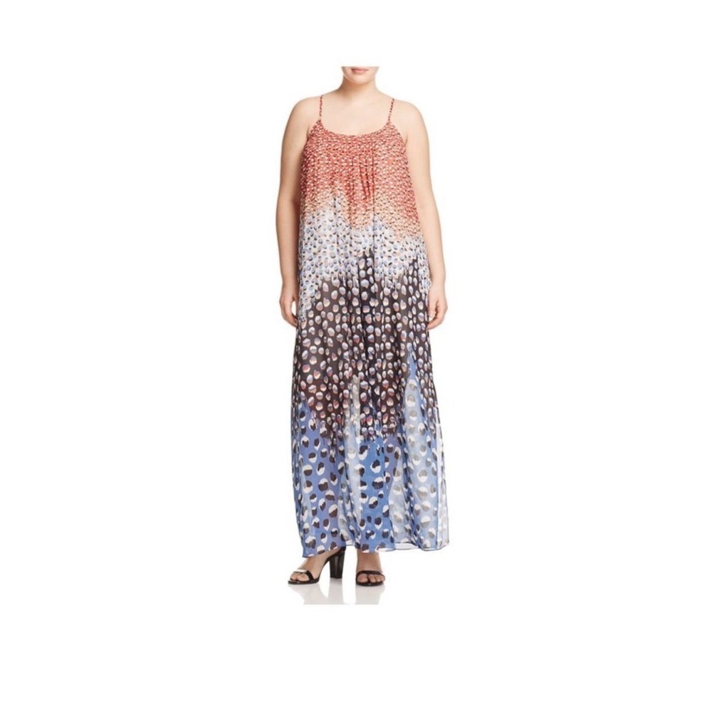 NIC+ZOE Blue Dahlia spaghetti strap maxi dress Medium - Picture 2 of 10
